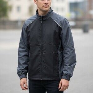 CORE 365 North End Windbreaker Jacket Men Size S Lightweight #88223 Carbon Black